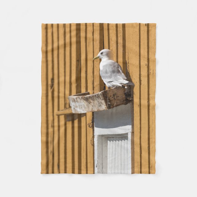 Seagull Bird Photo Fleece Blanket (Front)