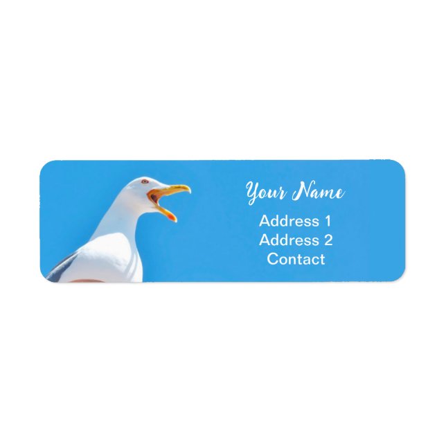 Seagull Bird Photo Return Address Label (Front)