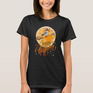 Seagull Bird Ride Witch Shotgun Vintage Seagull Ha T-Shirt