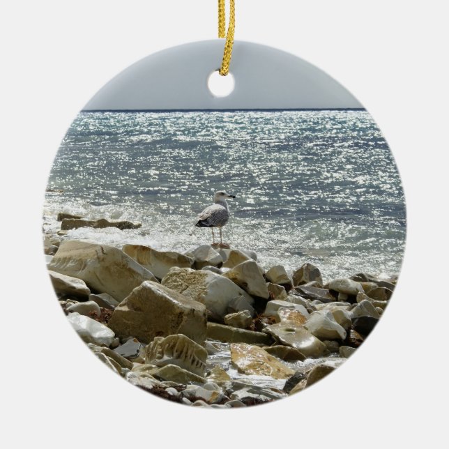 Seagull Ceramic Ornament (Front)