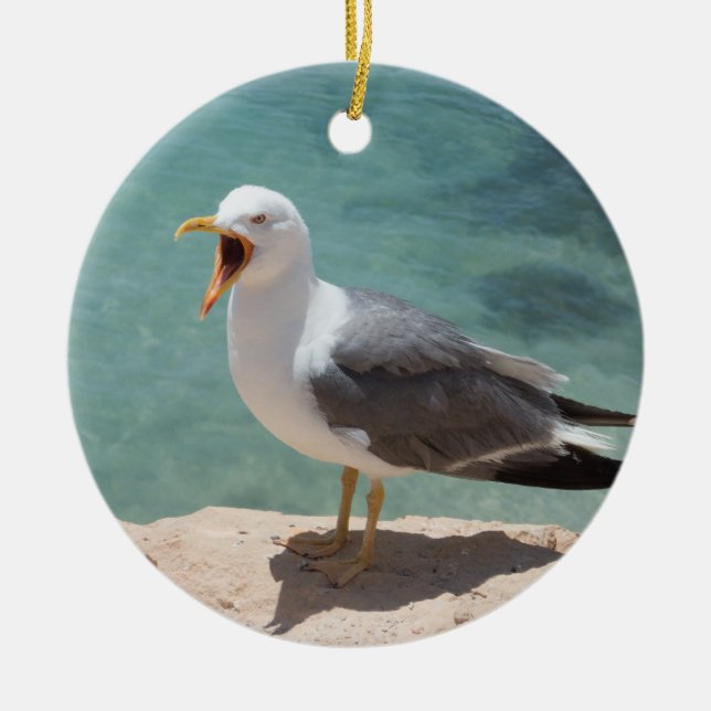 Seagull Ceramic Tree Decoration (Front)