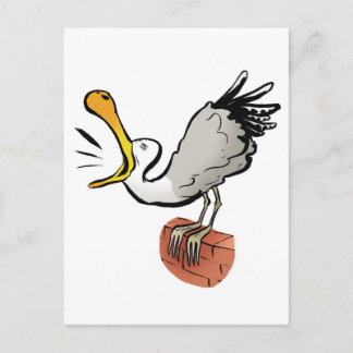 Seagull chatting postcard