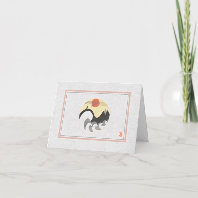Seagull Circle Horizontal Blank Card (Front)