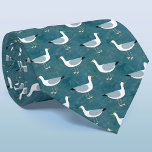 Seagull Coastal Bird Green Pattern Tie<br><div class="desc">Fun Seagull bird pattern on a deep green background. Perfect for bird lovers and sailors.</div>