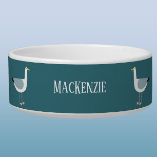 Seagull Coastal Personalised Pet Bowl