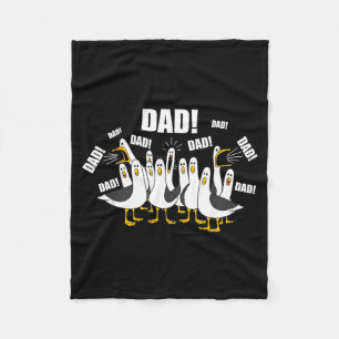 Seagull Dad Funny Dad Ocean Life Fathers Day Fleece Blanket