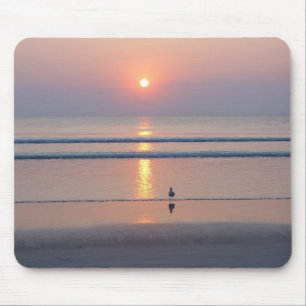 Seagull Daytona Beach FL Ocean Sunrise Mousepad