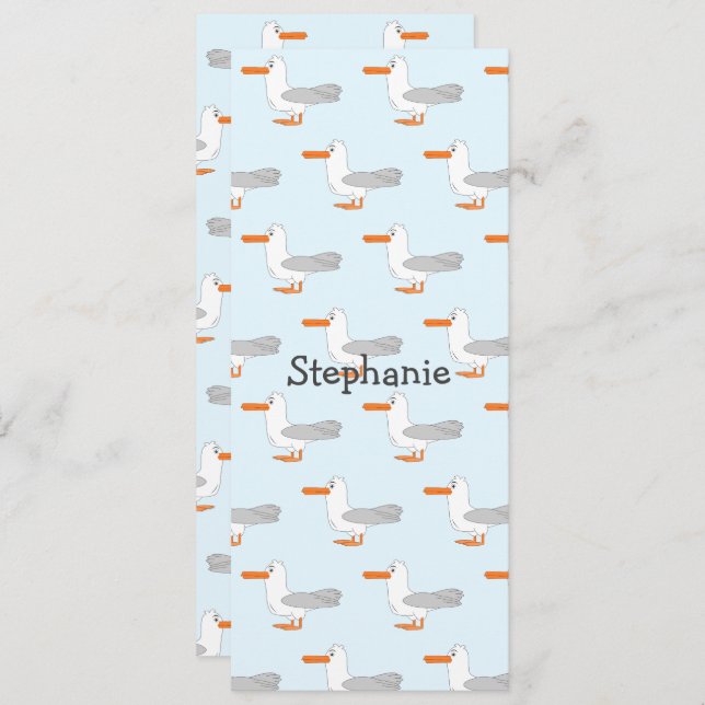 Seagull  Design Personalised Bookmark Invitation (Front/Back)