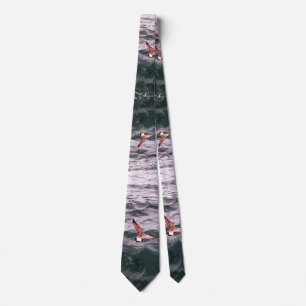 SEAGULL FLYING OVER THE SEA WAVES TIE