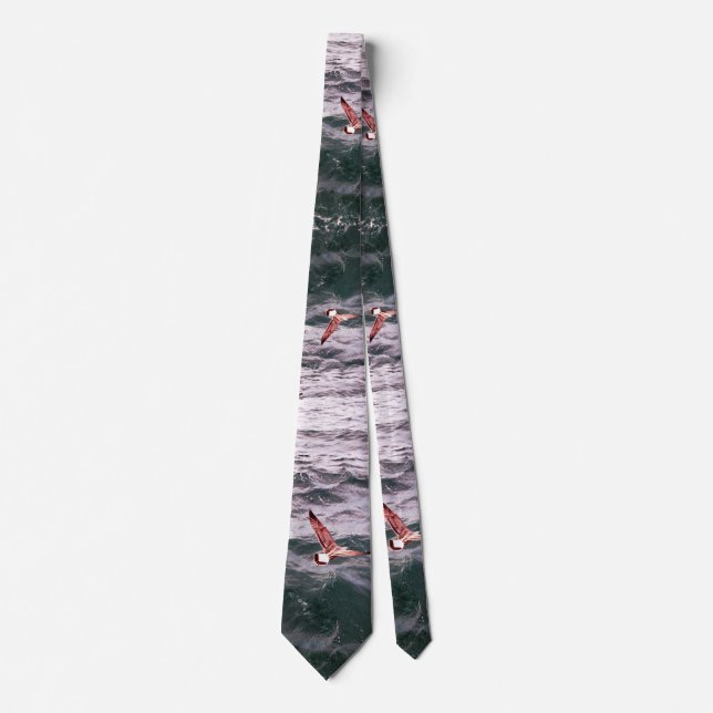 SEAGULL FLYING OVER THE SEA WAVES  TIE (Front)