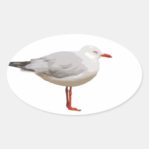 Seagull graphic design oval sticker