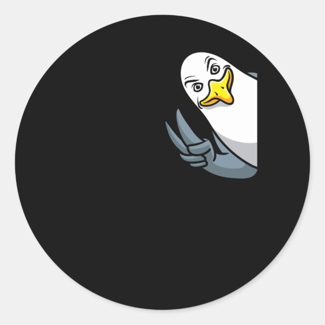 Seagull gull classic round sticker (Front)