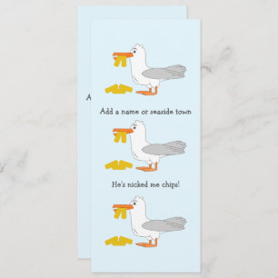 Seagull He's Nicked Me Chips Personalised Town Invitation