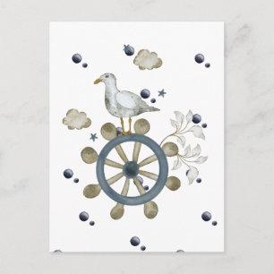 Seagull Hitching A Ride Postcard