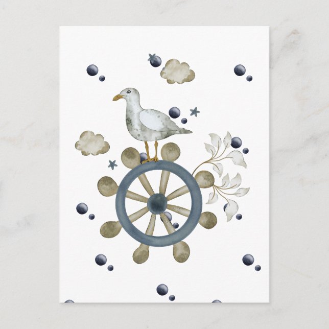 Seagull Hitching A Ride Postcard (Front)