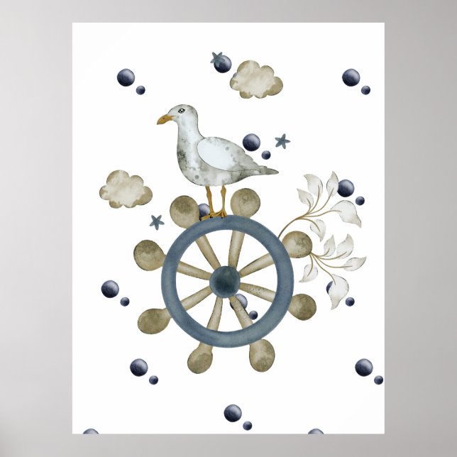 Seagull Hitching A Ride Poster (Front)