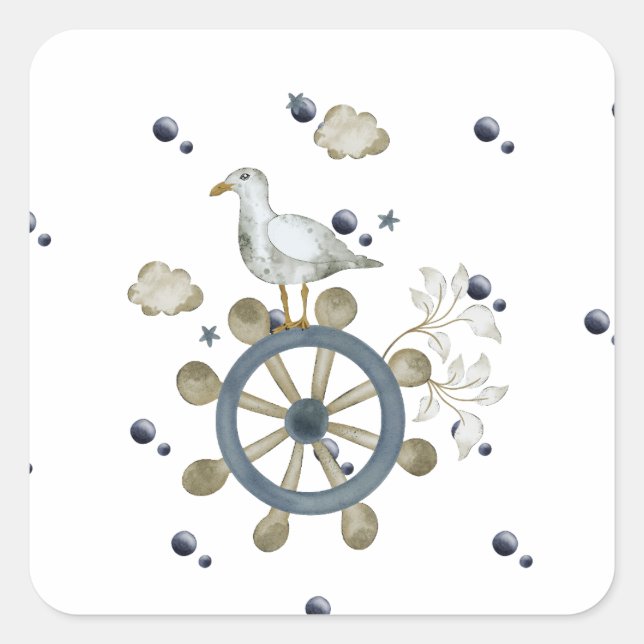 Seagull Hitching A Ride Sticker (Front)