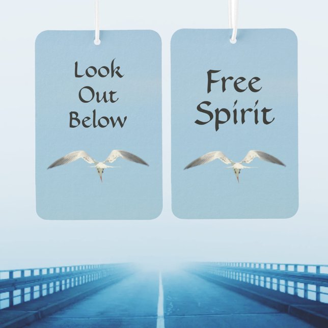 Seagull in Flight Lookout Below Free Spirit Car Air Freshener (Creator Uploaded)