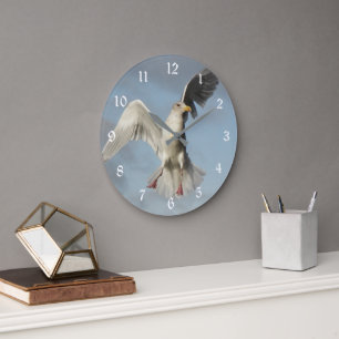 Seagull in Flight Photo Large Clock