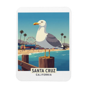 Seagull in Santa Cruz California Travel Magnet