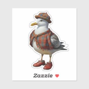 seagull in Scottish Disguise – tartan seagull