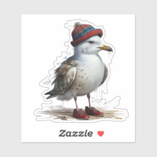 seagull in Scottish Disguise – tartan seagull