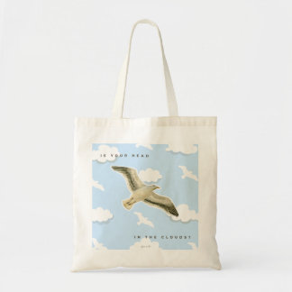 Seagull in the Clouds watercolor Tote Bag