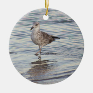 Seagull in the Ocean Ornament