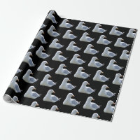 Seagull Laying Down Elegant Coastal Black