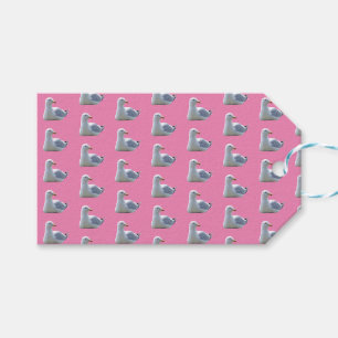 Seagull Laying Down Pink Gift Tags