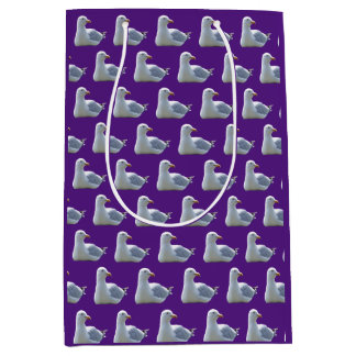 Seagull Laying Down Purple Medium Gift Bag