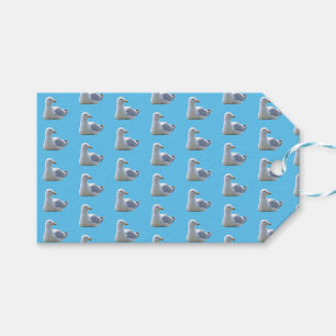 Seagull Laying Down Sky Blue Gift Tags