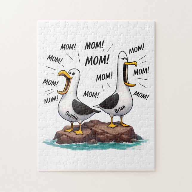 Seagull Mum Funny Personalised Jigsaw Puzzle (Vertical)