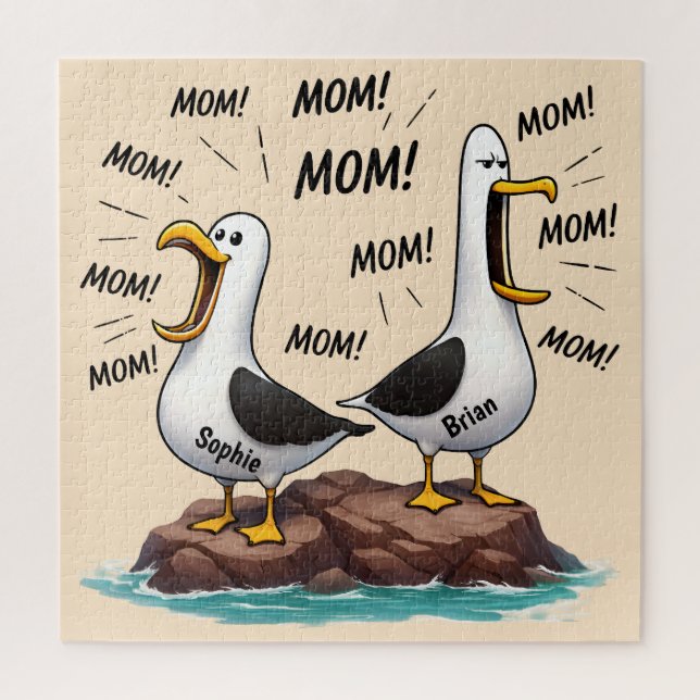 Seagull Mum Funny Personalised Jigsaw Puzzle (Vertical)