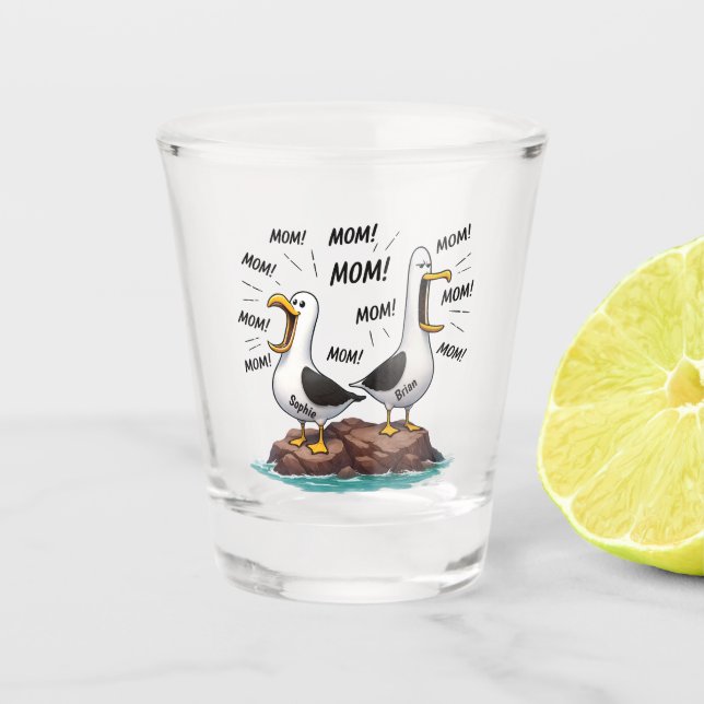 Seagull Mum Funny Personalised Shot Glass (Front)