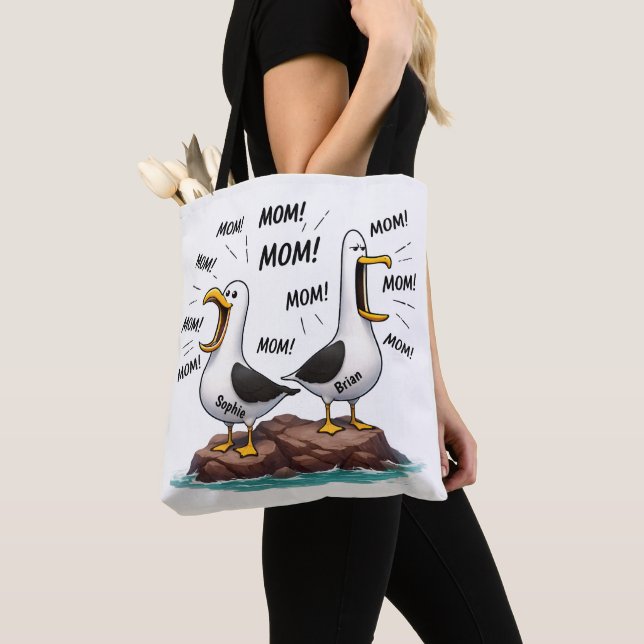 Seagull Mum Funny Personalised Tote Bag (Close Up)