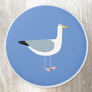 Seagull Nautical Shore Bird Ceramic Knob
