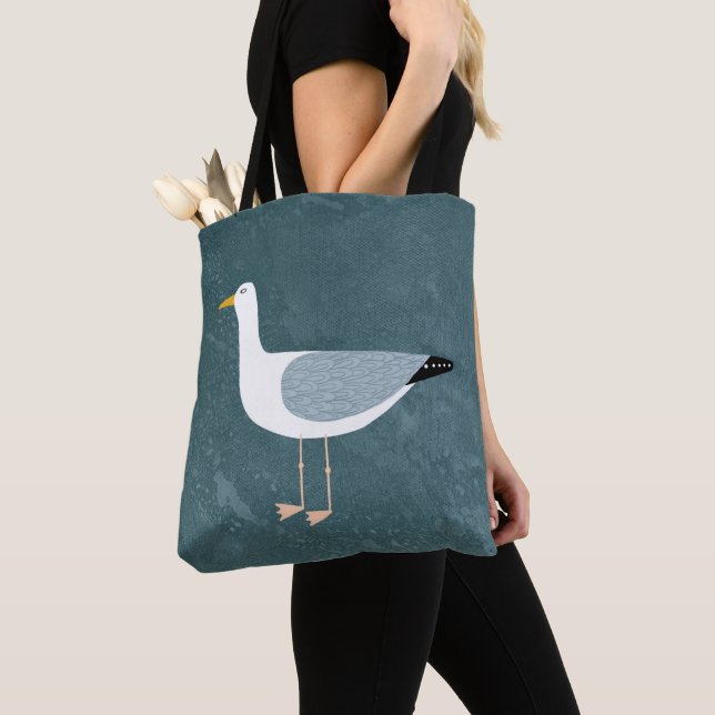 Seagull Nautical Tote Bag (Close Up)
