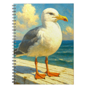 Seagull Notebook   Coastal Beach Bird Art Journal