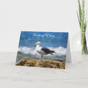 Seagull Ocean Calm Beach Thinking of You Card