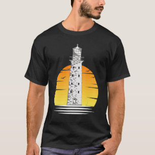 Seagull Ocean Nautical Sea Sunset Lighthouse T-Shirt