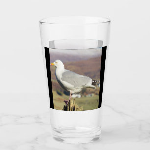 Seagull on Fence Post Glass