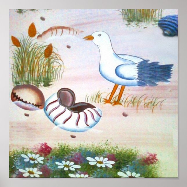 Seagull On Land Poster (Front)