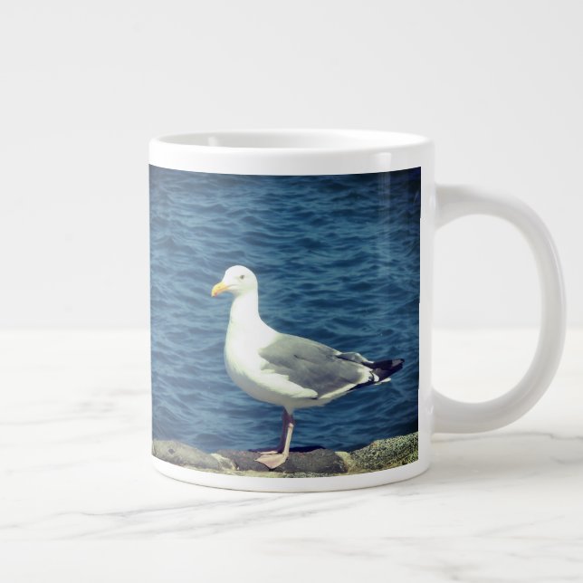 Seagull On The Bay Large Coffee Mug (Right)