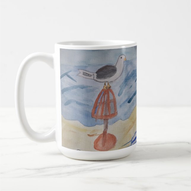 Seagull On The Beach Mug (Left)