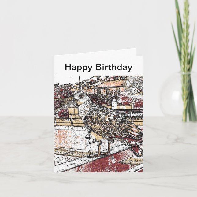 Seagull on the bridge in Hythe Card (Front)