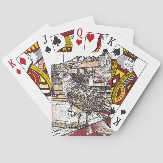 Seagull on the bridge in Hythe Playing Cards (Back)