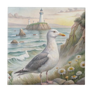 Seagull on The Coast Ceramic Tile