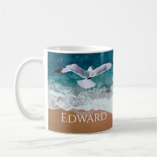 Seagull over the Sea Shore Coffee Mug