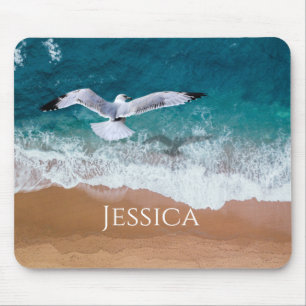 Seagull over the Sea Shore Mouse Pad